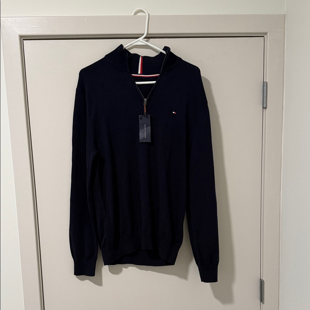 Tommy Hilfiger Men's Navy Zip-Up Sweater